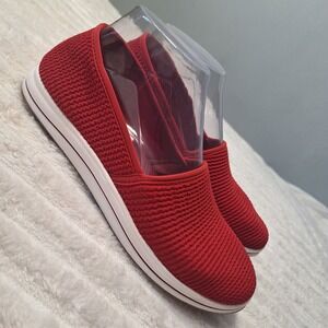 Clarks Cloudsteppers Breeze Stretch Shoes Womens 7 Red Athleisure Comfort